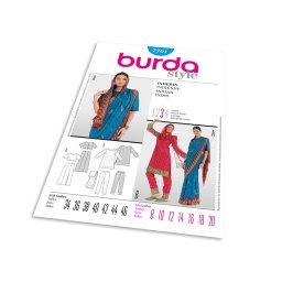 Střih Burda 7701 - Kostým na Indku, sárí