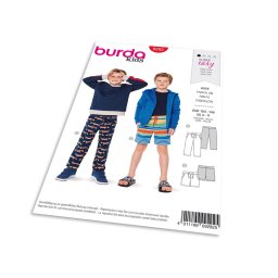 Střih Burda 9292 - Dětské tepláky, kraťasy