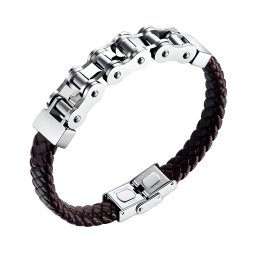 Gaira® Kožený náramek Chain 30294-22, Barva kůže hnědá