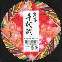 Japonský origami papír Kyozomechiyogami, 8,5 x 8,5 cm, 30 listů