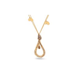 Zlatý dvouřadý náhrdelník s kamenem Cadence IZ24442NH