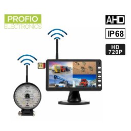 Pracovní SET - 7" digitální LCD monitor + WiFi kamera 120° s 720P AHD s 8x LED světlem + IP68