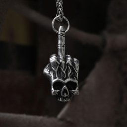 obojek Gothic Dark Rock Skull - 20183-BL-BXG-B