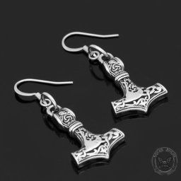 náušnice Odin Mjolnir Viking - 40087-SI-BXG
