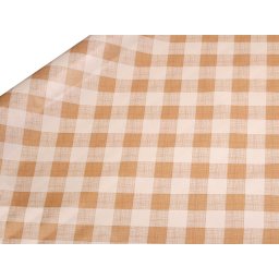 Ubrusovina PVC s textilním podkladem, barva 13 béžová káro