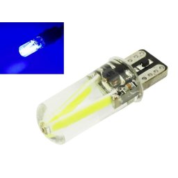 LED21 LED auto žárovka LED W5W T10 1W COB 12V 24V 360° Silikon, MODRÁ IL2003