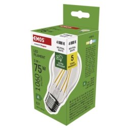 EMOS LED žárovka Filament A60 / E27 / 5 W (75 W) / 1 060 lm
