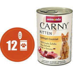 Carny Kitten MULTIPACK drůbeží koktejl - konzerva pro koťata 12x400 g