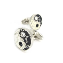 Manžetové knoflíčky yin yang s kamínkem