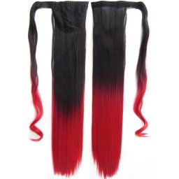 Girlshow Culík, cop s omotávkou rovný OMBRE - odstín Black T Red