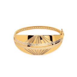 Zlatý kombinovaný obručový náramek s antickým vzorem Pavoni IZ24380