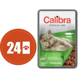 Calibra Cat Sterilised losos v omáčce MULTIPACK - kapsička 24x100 g