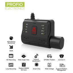 4CH kanálová kamera do auta DVR rekordér + GPS/WIFI/4G + sledování v reálném čase - PROFIO X6
