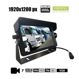 1920x1200px monitor do auta 7" LCD - 3CH video vstup pro AHD/CVBS i VGA kamery