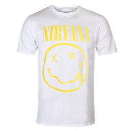 tričko pánské Nirvana - Yellow Happy Face - ROCK OFF - NIRVTS04MW