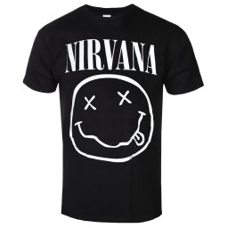 tričko pánské Nirvana - White Happy Face - ROCK OFF - NIRVTS03MB