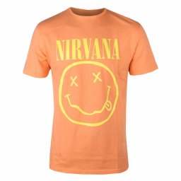 tričko pánské Nirvana - Yellow Happy Face - ORANGE - ROCK OFF - NIRVTS04MO