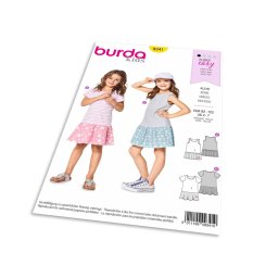 Střih Burda 9341 - Dětské tričkové šaty, tílkové šaty