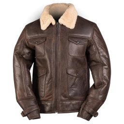 Bunda kožená US NAVY A4 SHEEPSKIN HNĚDÁ vel. XXL