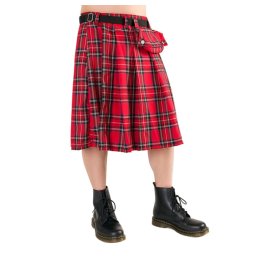kilt pánský Black Pistol - Short Kilt Tartan Red - B-2-10-060-04