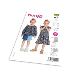 Střih Burda 9249 - Nabírané šaty a halenka pro dívky