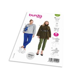 Střih Burda 5867 - Dlouhá mikina s rolákem, mikina s kapucí