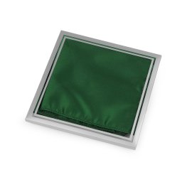 Saténový kapesníček do saka / klopy v krabičce, barva 4 zelená tm.
