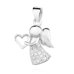 Lafira stříbrný přívěsek Anděl Heart Z1303C
