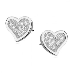 Lafira stříbrné náušnice Heart Crystal Z1063E