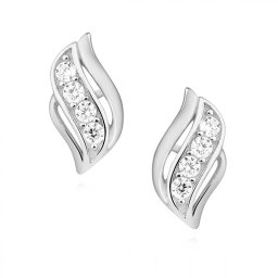 Lafira stříbrné náušnice Wave Crystal Z1401