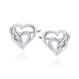 Lafira stříbrné náušnice Triple Heart Z0655