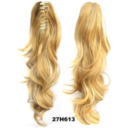 Girlshow Culík, cop na skřipci vlnitý, 50 cm - 27H613 (melír karamelové a beach blond)