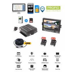 PROFIO X7 - kamerový DVR systém do auta 4CH + GPS/WIFI/4G SIM podpora - 256GB/2TB HDD