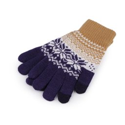 Dámské / dívčí pletené rukavice norský vzor, barva 7 béžová