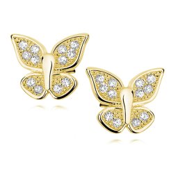 Lafira pozlacené stříbrné náušnice Butterfly Z1045EG