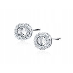 Lafira stříbrné náušnice Round Crystal Z1128W
