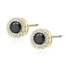 Lafira stříbrné náušnice Round Black Z1128EGB