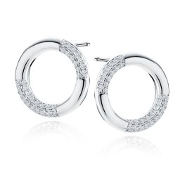 Lafira stříbrné náušnice Half Circle Crystal Z1962