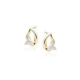 Lafira pozlacené stříbrné náušnice Pear Flower Z1585G