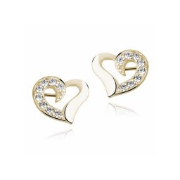 Lafira pozlacené stříbrné náušnice Twist Heart Z1049G