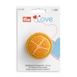 Háčkovaný jehelníček a závaží 2v1, Prym Love, 6 cm, "Pomeranč"