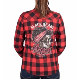 košile dámská BLACK HEART - PIN UP SKULL - RED - 7287