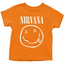 tričko dětské Nirvana - White Happy Face - ROCK OFF - NIRVTS03TO