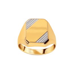 Dvoubarevný zlatý pečetní prsten IZ25791