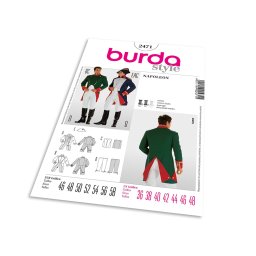 Střih Burda 2471 - Pánský kostým na Napoleona / generála / vojáka