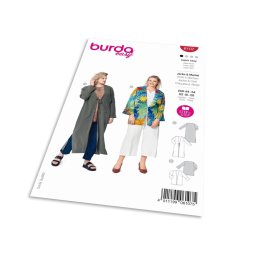 Střih Burda 6107 - Lehké sako, kabátek pro plnoštíhlé