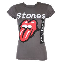 tričko dámské Rolling Stones - No Filter Text - Charcoal - ROCK OFF - RSTS98LC