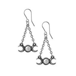 náušnice ALCHEMY GOTHIC - Triple Moon Droppers - E474