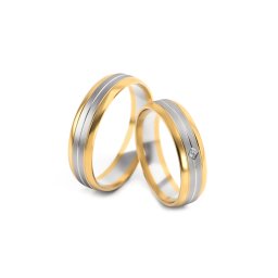 Snubní prstýnky s diamantem 0,015 ct šířka 5 mm STOBR240