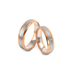 Snubní prstýnky s diamantem 0,015 ct šířka 5 mm STOBR240R